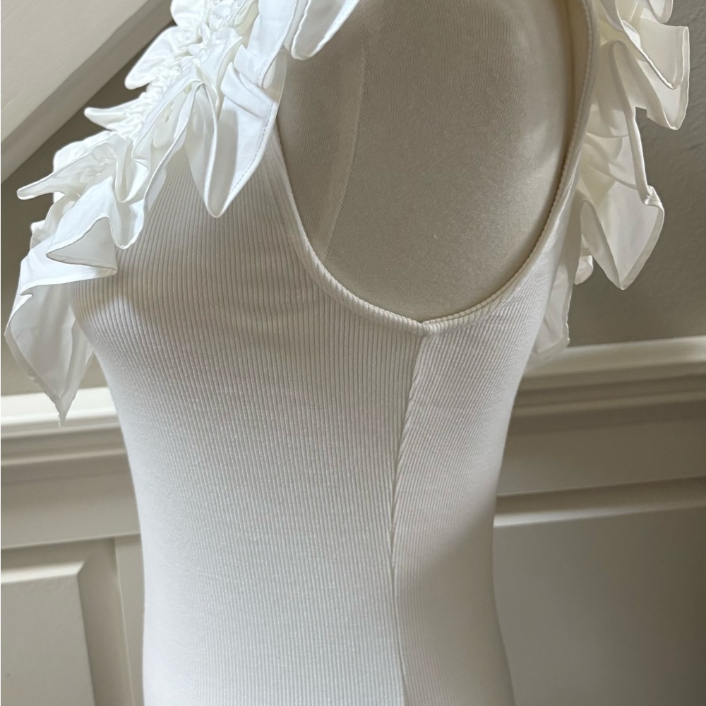 Express White Ruffled Blouse - Picture 3 of 6